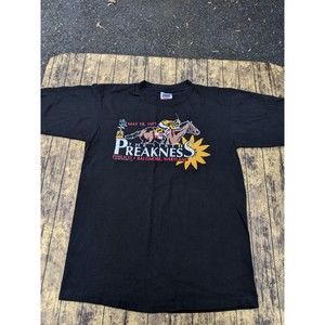 Vintage 1991 Preakness Oneida Power-T Black Shirt Made USA Single Stitch Large